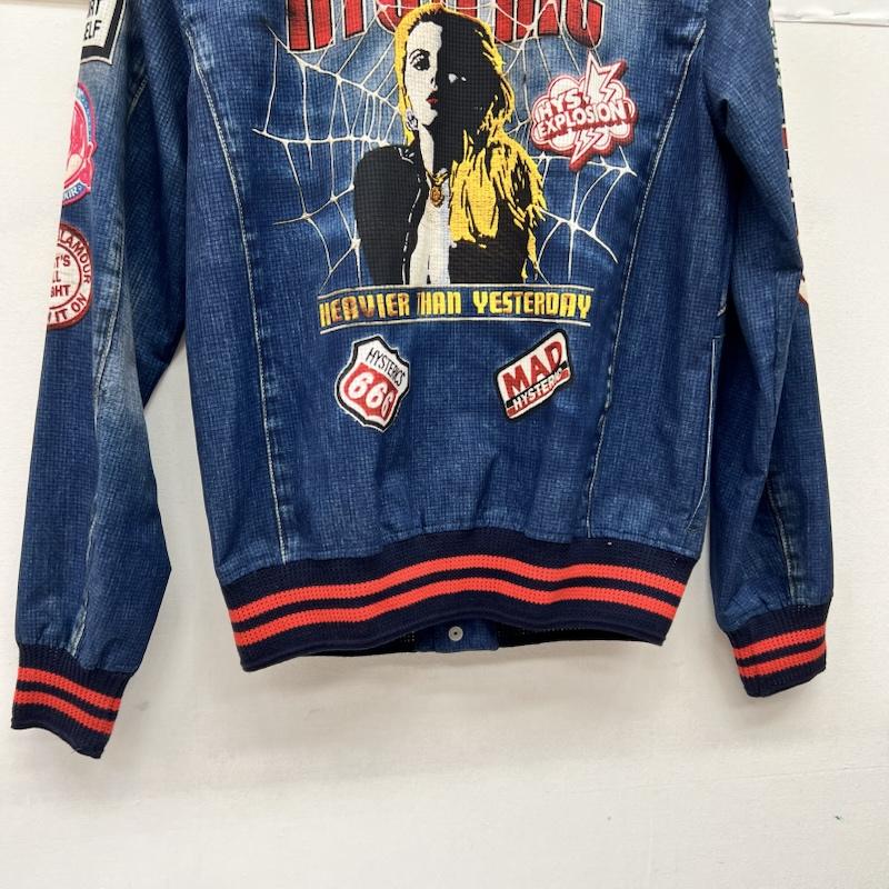 ヒステリックグラマー HYSTERIC GLAMOUR ジャケット、上着 ジャンパー、ブルゾン デニム風 転写プリント ブルゾン ヒスガール S メンズ USED 古着 中古 50169373