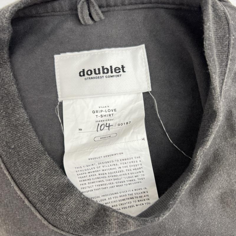 ダブレット doublet Tシャツ 半袖 25AW GRIP-LOVE T-SHIRT ヴィンテージ加工 M メンズ USED 古着 中古 50169380