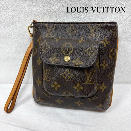 ルイヴィトン LOUIS VUITTON ポーチ ポーチ モノグラム パルティシオン レザー ポーチ M51901 フラップポケット ミニ バッグ - ロゴ、文字 茶 / ブラウン / brown X キャメル / キャメル / レディース USED 古着 中古 50169383