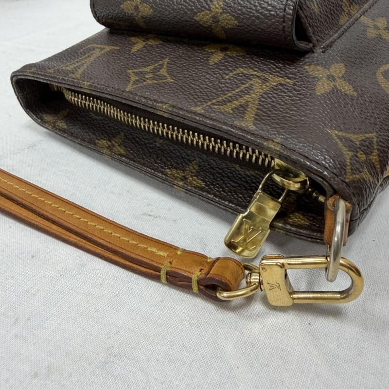 ルイヴィトン LOUIS VUITTON ポーチ ポーチ モノグラム パルティシオン レザー ポーチ M51901 フラップポケット ミニ バッグ - ロゴ、文字 茶 / ブラウン / brown X キャメル / キャメル / レディース USED 古着 中古 50169383