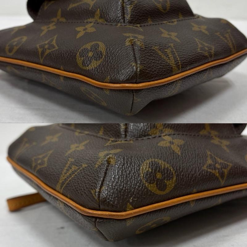ルイヴィトン LOUIS VUITTON ポーチ ポーチ モノグラム パルティシオン レザー ポーチ M51901 フラップポケット ミニ バッグ - ロゴ、文字 茶 / ブラウン / brown X キャメル / キャメル / レディース USED 古着 中古 50169383