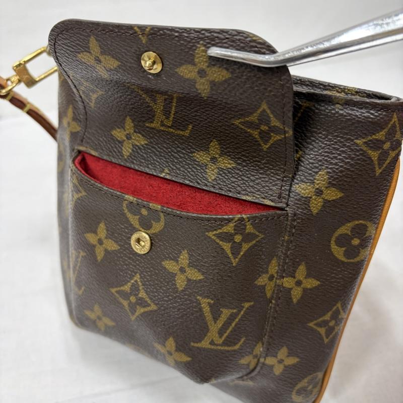 ルイヴィトン LOUIS VUITTON ポーチ ポーチ モノグラム パルティシオン レザー ポーチ M51901 フラップポケット ミニ バッグ - ロゴ、文字 茶 / ブラウン / brown X キャメル / キャメル / レディース USED 古着 中古 50169383