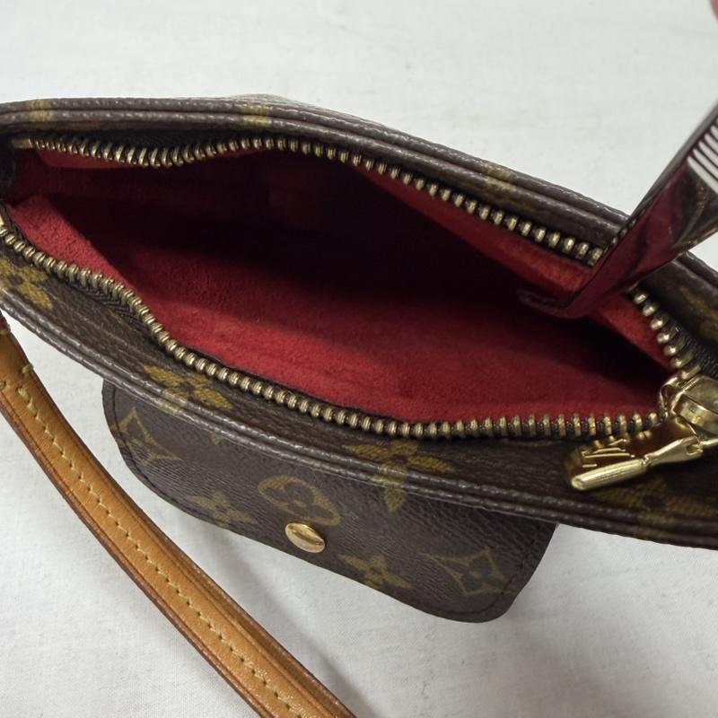 ルイヴィトン LOUIS VUITTON ポーチ ポーチ モノグラム パルティシオン レザー ポーチ M51901 フラップポケット ミニ バッグ - ロゴ、文字 茶 / ブラウン / brown X キャメル / キャメル / レディース USED 古着 中古 50169383