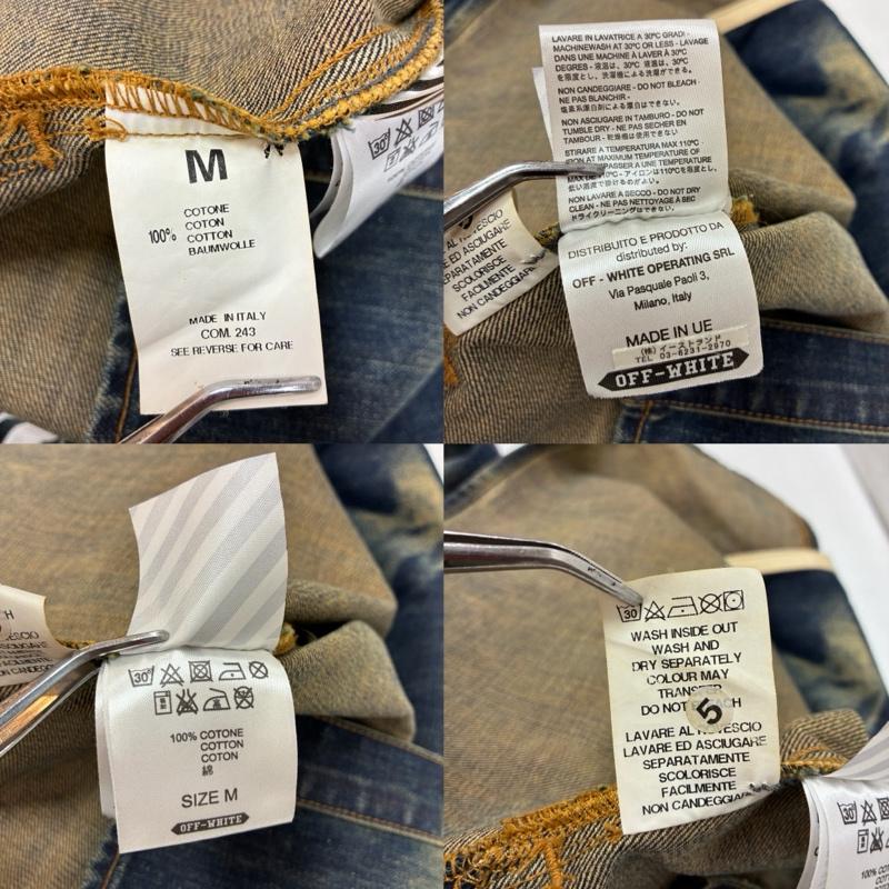 オフホワイト off white ジャケット、上着 ジャンパー、ブルゾン バック ペイント ヴィンテージ 加工 デニム シャツ ジャケット M メンズ USED 古着 中古 50169385