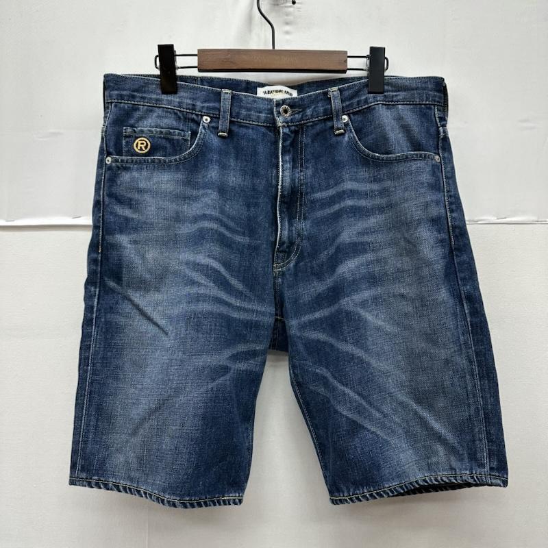 アベイシングエイプ A BATHING APE パンツ ショートパンツ 刺繍 ハーフ パンツ デニム ショーツ L インディゴ / インディゴ / Indigo メンズ USED 古着 中古 50169386