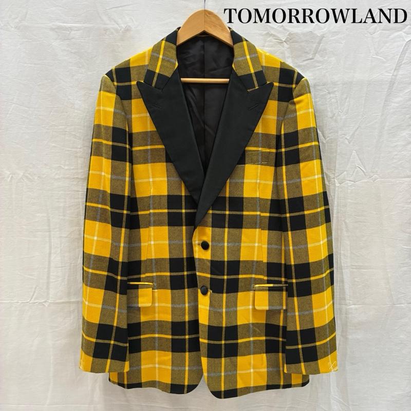 トゥモローランドピルグリム TOMORROW LAND PILGRIM ジャケット、上着 ジャケット、ブレザー ピークドラペル イエロー タータンチェック ウール 2B タキシード テーラード ジャケット 50 メンズ USED 古着 中古 50169393