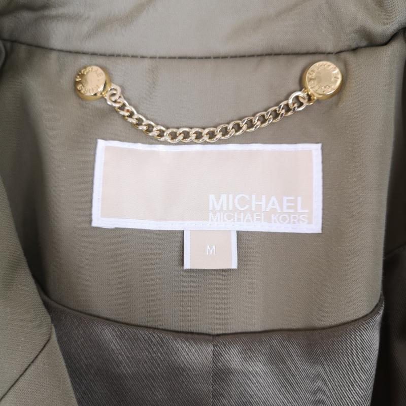 マイケルコース MICHAEL KORS コート トレンチコート ゴールドボタン 襟元 V字型ノッチ留め トレンチ コート MH72HTSX36 M カーキ / カーキ / khaki レディース USED 古着 中古 50169395