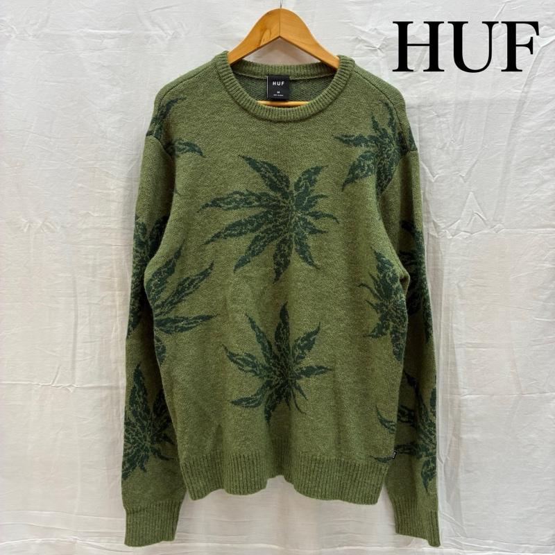 ハフ HUF ニット、セーター 長袖 TRIBAL CREWNECK SWEATER 大麻 マリファナ クルーネック ニット セーター KN00475 M メンズ USED 古着 中古 50169402