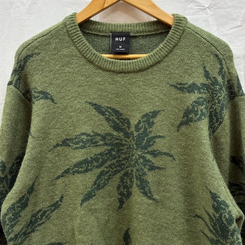 ハフ HUF ニット、セーター 長袖 TRIBAL CREWNECK SWEATER 大麻 マリファナ クルーネック ニット セーター KN00475 M メンズ USED 古着 中古 50169402