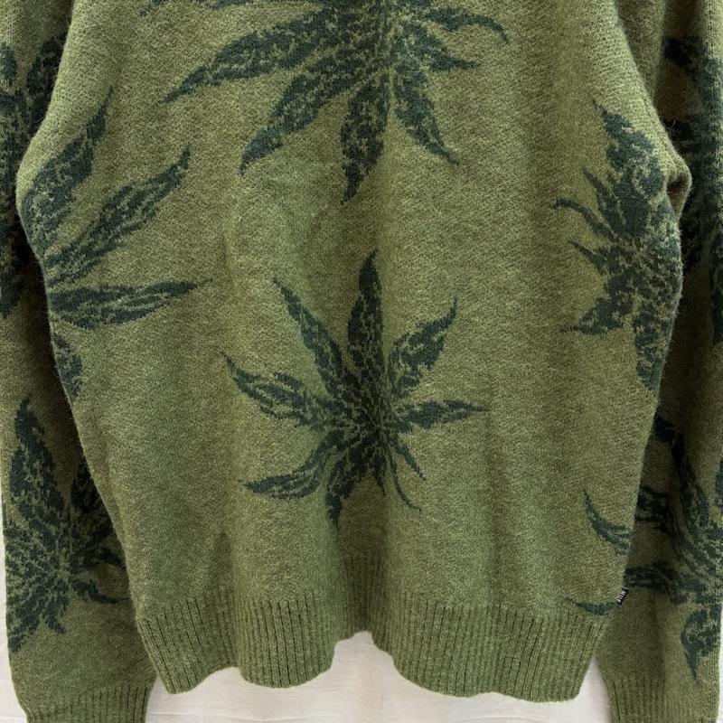 ハフ HUF ニット、セーター 長袖 TRIBAL CREWNECK SWEATER 大麻 マリファナ クルーネック ニット セーター KN00475 M メンズ USED 古着 中古 50169402