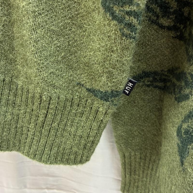 ハフ HUF ニット、セーター 長袖 TRIBAL CREWNECK SWEATER 大麻 マリファナ クルーネック ニット セーター KN00475 M メンズ USED 古着 中古 50169402
