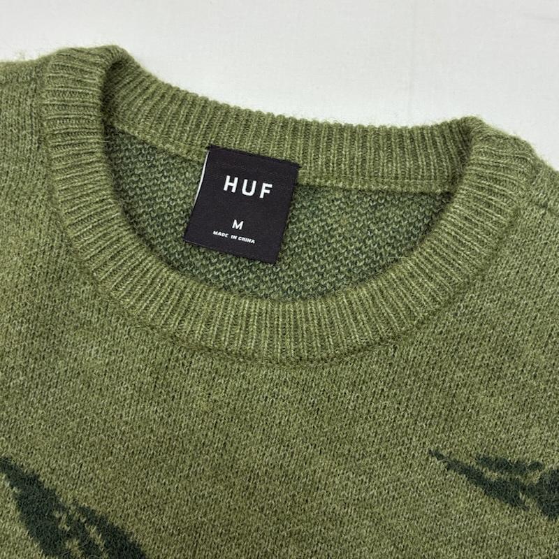 ハフ HUF ニット、セーター 長袖 TRIBAL CREWNECK SWEATER 大麻 マリファナ クルーネック ニット セーター KN00475 M メンズ USED 古着 中古 50169402