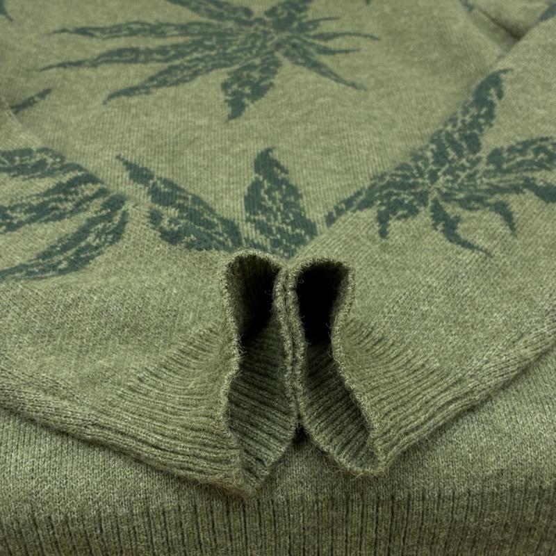 ハフ HUF ニット、セーター 長袖 TRIBAL CREWNECK SWEATER 大麻 マリファナ クルーネック ニット セーター KN00475 M メンズ USED 古着 中古 50169402