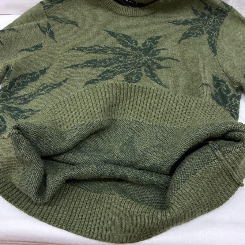 ハフ HUF ニット、セーター 長袖 TRIBAL CREWNECK SWEATER 大麻 マリファナ クルーネック ニット セーター KN00475 M メンズ USED 古着 中古 50169402