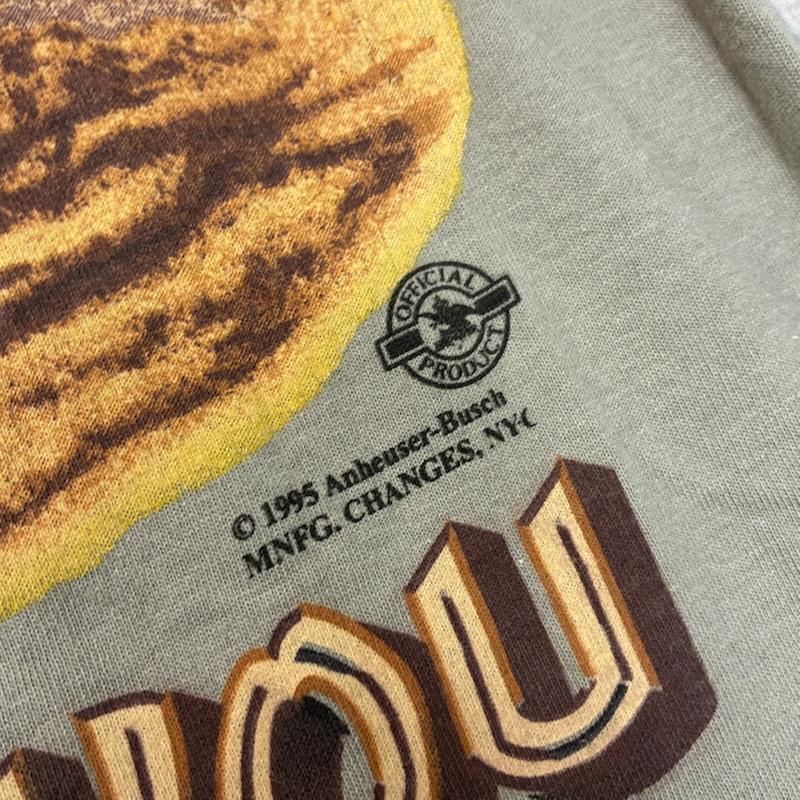 ヴィンテージ VINTAGE Tシャツ 半袖 Changes 90s Budweiser 1995年 USA製 両面 グラフィック プリント シングルステッチ Tシャツ XL メンズ USED 古着 中古 50169405