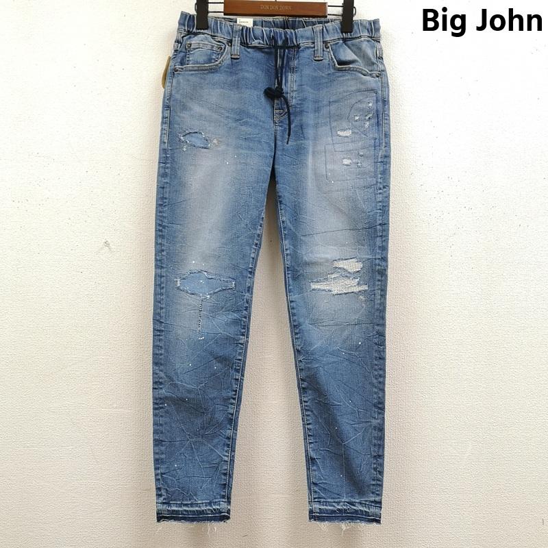 ビッグジョン Big John パンツ デニム、ジーンズ 日本製 Ron Herman 別注 SURT ダメージ加工 イージー デニム パンツ MXSR01 L インディゴ / インディゴ / Indigo メンズ USED 古着 中古 50169406