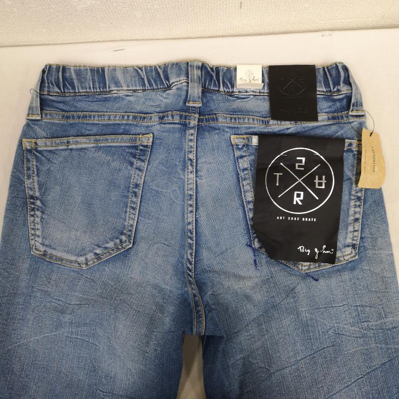 ビッグジョン Big John パンツ デニム、ジーンズ 日本製 Ron Herman 別注 SURT ダメージ加工 イージー デニム パンツ MXSR01 L インディゴ / インディゴ / Indigo メンズ USED 古着 中古 50169406