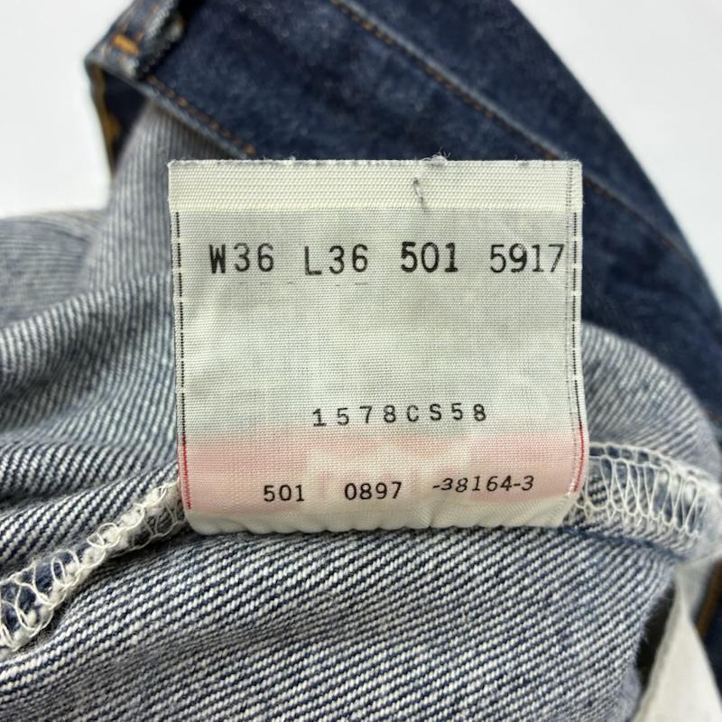リーバイス Levi s パンツ デニム、ジーンズ 501xx 90s USA製 97年 ボタンフライ ストレート オールド ヴィンテージ デニムパンツ 36インチ メンズ USED 古着 中古 50169408