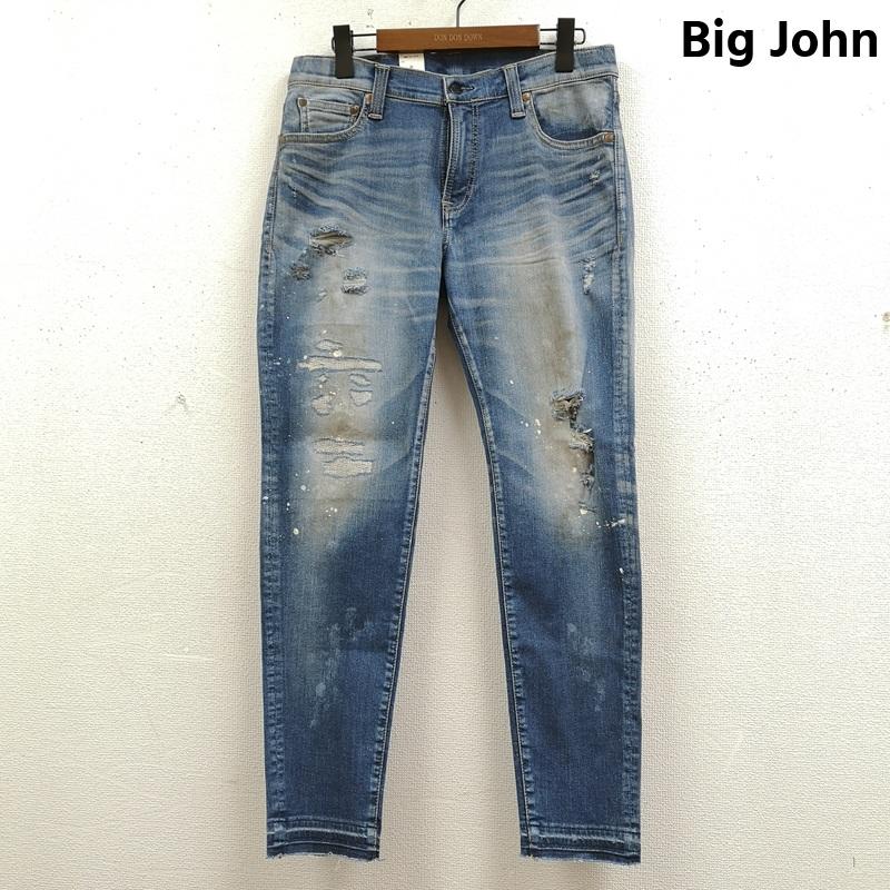 ビッグジョン Big John パンツ デニム、ジーンズ 日本製 キャロットレグ ハイパワー ストレッチ テーパード デニム パンツ MMM134J 30インチ インディゴ / インディゴ / Indigo メンズ USED 古着 中古 50169409