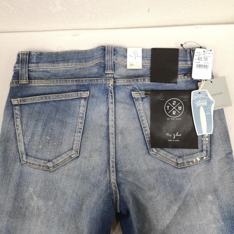 ビッグジョン Big John パンツ デニム、ジーンズ 日本製 キャロットレグ ハイパワー ストレッチ テーパード デニム パンツ MMM134J 30インチ インディゴ / インディゴ / Indigo メンズ USED 古着 中古 50169409