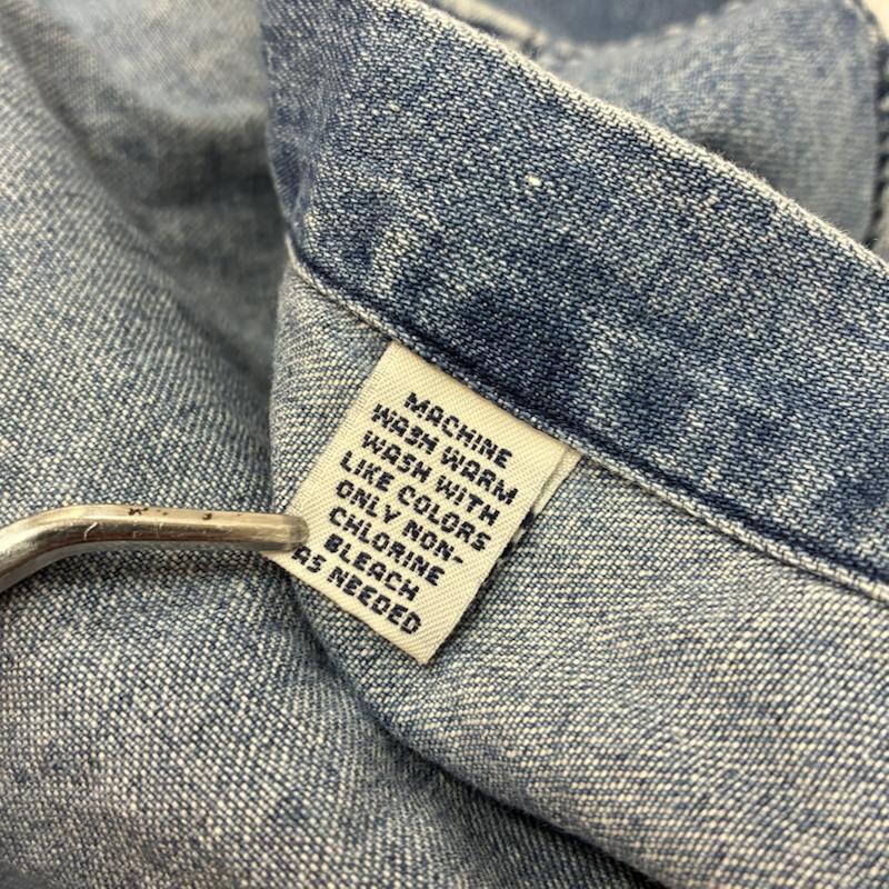 ラルフローレン RALPHLAUREN シャツ、ブラウス 長袖 BLAIRE 90s ポニー 刺繍 ボタンダウン デニム シャツ L メンズ USED 古着 中古 50169410