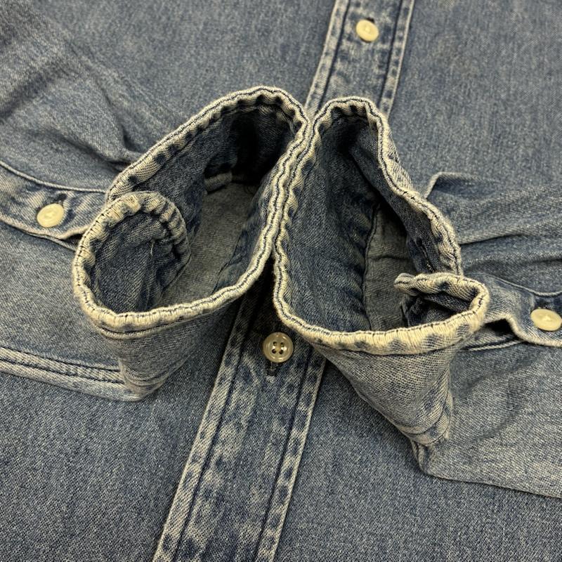 ラルフローレン RALPHLAUREN シャツ、ブラウス 長袖 BLAIRE 90s ポニー 刺繍 ボタンダウン デニム シャツ L メンズ USED 古着 中古 50169410