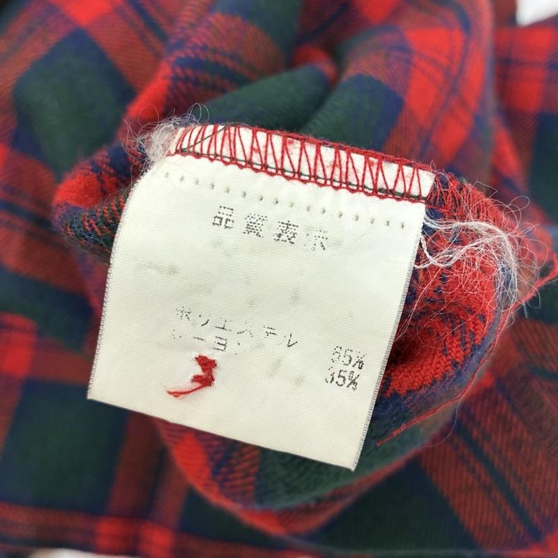 ウィズリミテッド WHIZ LIMITED シャツ、ブラウス 長袖 アシンメトリー フリンジ パターン 切替 マルチ チェック ボタン シャツ M メンズ USED 古着 中古 50169414