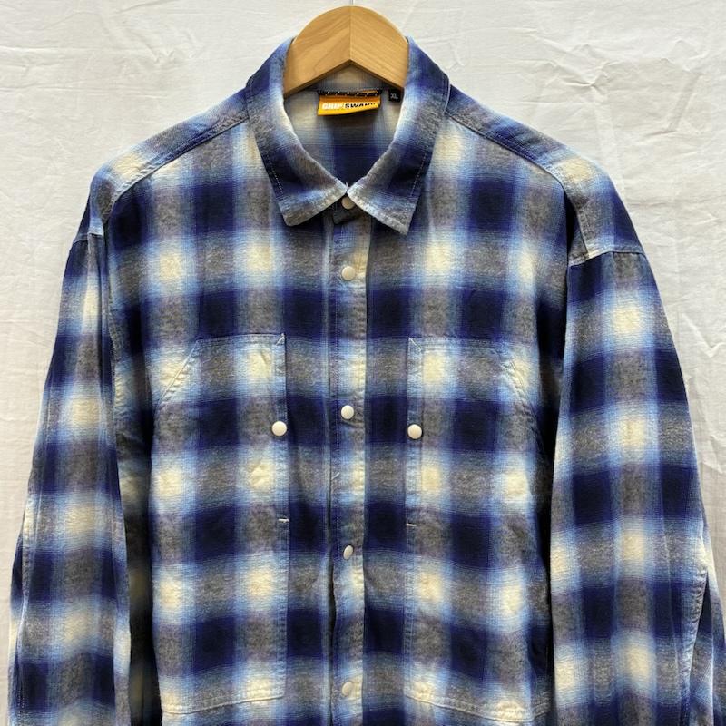 古着 USED シャツ、ブラウス 長袖 GRIP SWANY グリップスワニー BRUSHED CHECK SHIRTS オンブレチェック シャツ GSMSH-071 XL メンズ USED 古着 中古 50169417