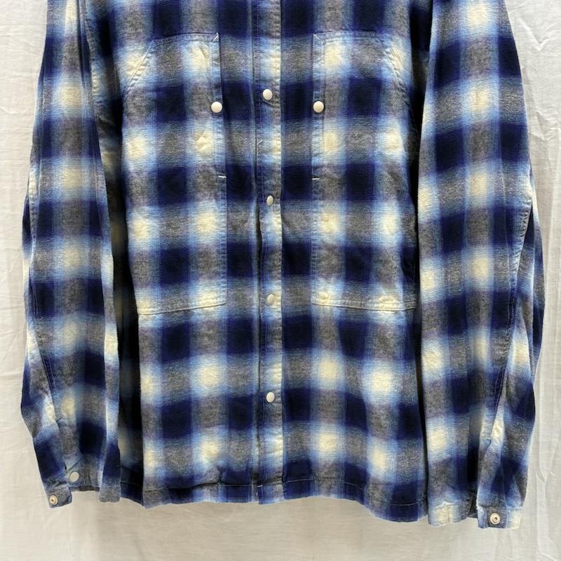 古着 USED シャツ、ブラウス 長袖 GRIP SWANY グリップスワニー BRUSHED CHECK SHIRTS オンブレチェック シャツ GSMSH-071 XL メンズ USED 古着 中古 50169417