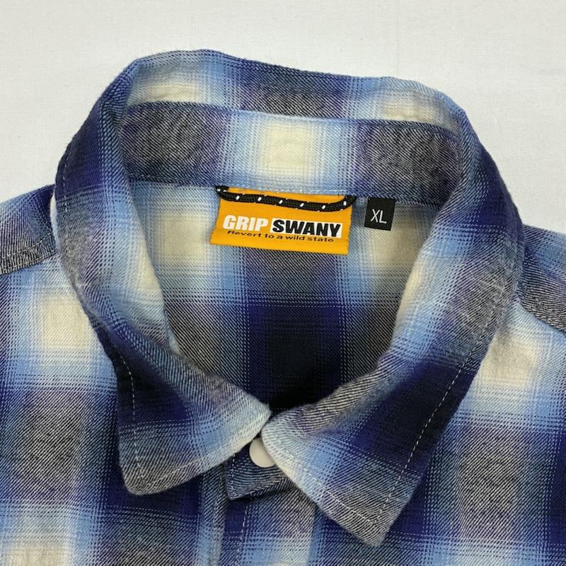 古着 USED シャツ、ブラウス 長袖 GRIP SWANY グリップスワニー BRUSHED CHECK SHIRTS オンブレチェック シャツ GSMSH-071 XL メンズ USED 古着 中古 50169417
