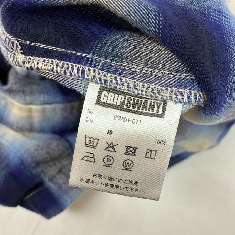 古着 USED シャツ、ブラウス 長袖 GRIP SWANY グリップスワニー BRUSHED CHECK SHIRTS オンブレチェック シャツ GSMSH-071 XL メンズ USED 古着 中古 50169417