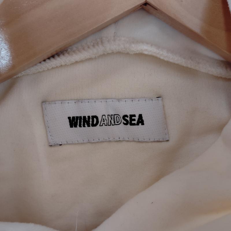 ウィンダンシー WIND AND SEA パーカー 長袖 ベロア フーディ BEAMS WDS-19A-SW-07 XL オフホワイト / オフホワイト / X 赤 / レッド / red X 緑 / グリーン / green メンズ USED 古着 中古 50169432
