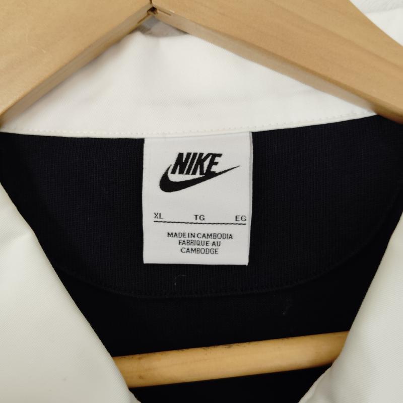ナイキ NIKE ポロシャツ 長袖 ラガーシャツ ハーフジップ 長袖 ポロシャツ XL 黒 / ブラック / black X 白 / ホワイト / white メンズ USED 古着 中古 50169433