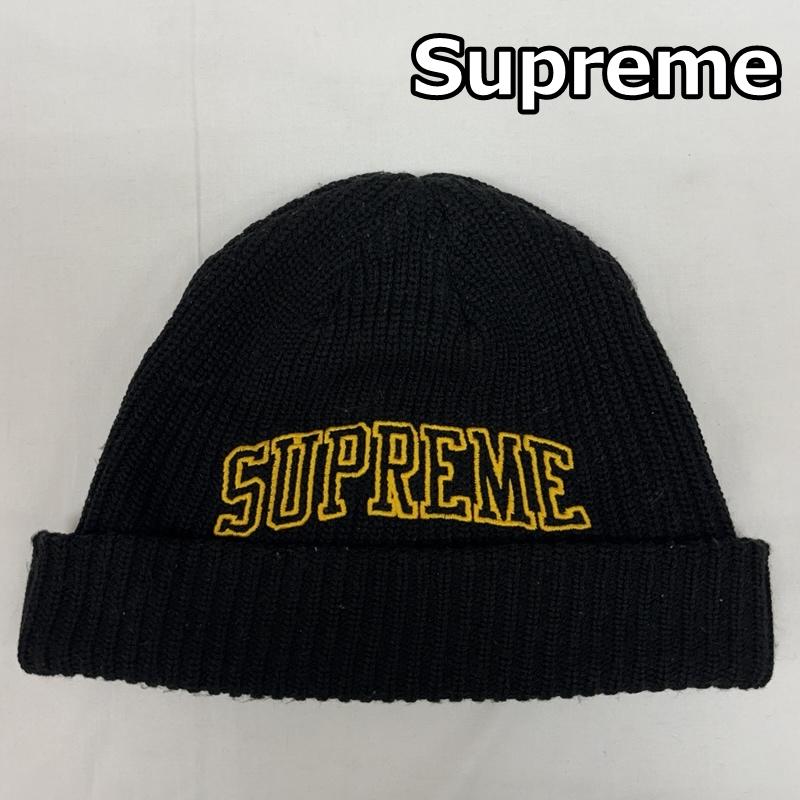 シュプリーム Supreme 帽子 ニット帽 ロゴ リブ アクリル ニット キャップ - 黒 / ブラック / black メンズ USED 古着 中古 50169435
