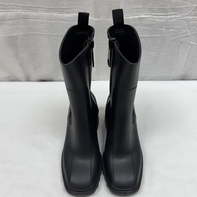 古着 USED ブーツ ショートブーツ Emma Francis エマフランシス スクエアトゥ レイン ブーツ シャークソール 22.0cm 黒 / ブラック / black レディース USED 古着 中古 50169438