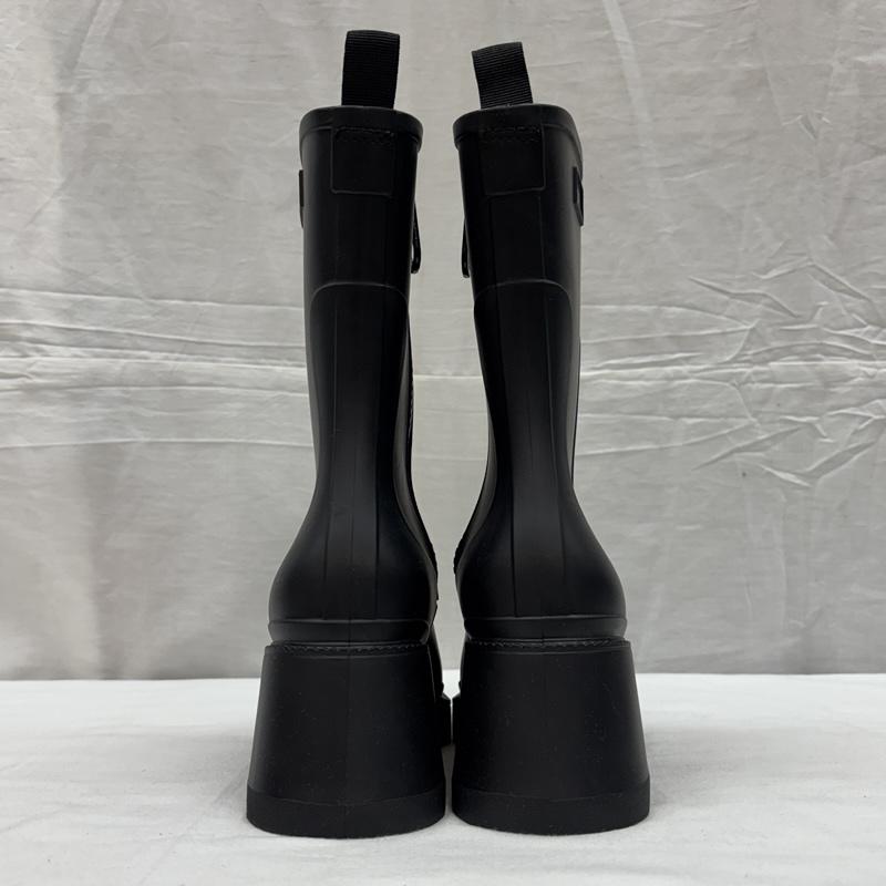 古着 USED ブーツ ショートブーツ Emma Francis エマフランシス スクエアトゥ レイン ブーツ シャークソール 22.0cm 黒 / ブラック / black レディース USED 古着 中古 50169438