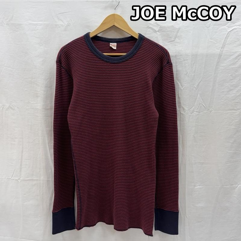 ジョーマッコイ JOE McCOY カットソー 長袖 BALL PARK ワッフル サーマル カットソー ボーダー 長袖 L 赤 / レッド / red X 紺 / ネイビー / navy メンズ USED 古着 中古 50169441