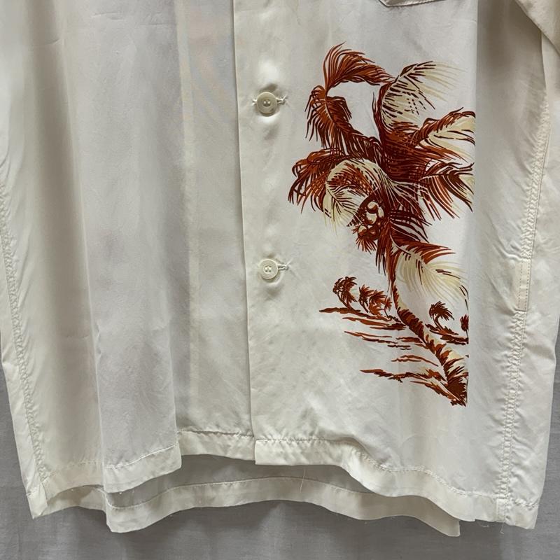 サンサーフ SUN SURF シャツ、ブラウス 半袖 SS37154 PUMA MAKANI ヤシの木 レーヨン アロハシャツ ハワイアン 半袖 S 白 / ホワイト / white メンズ USED 古着 中古 50169442
