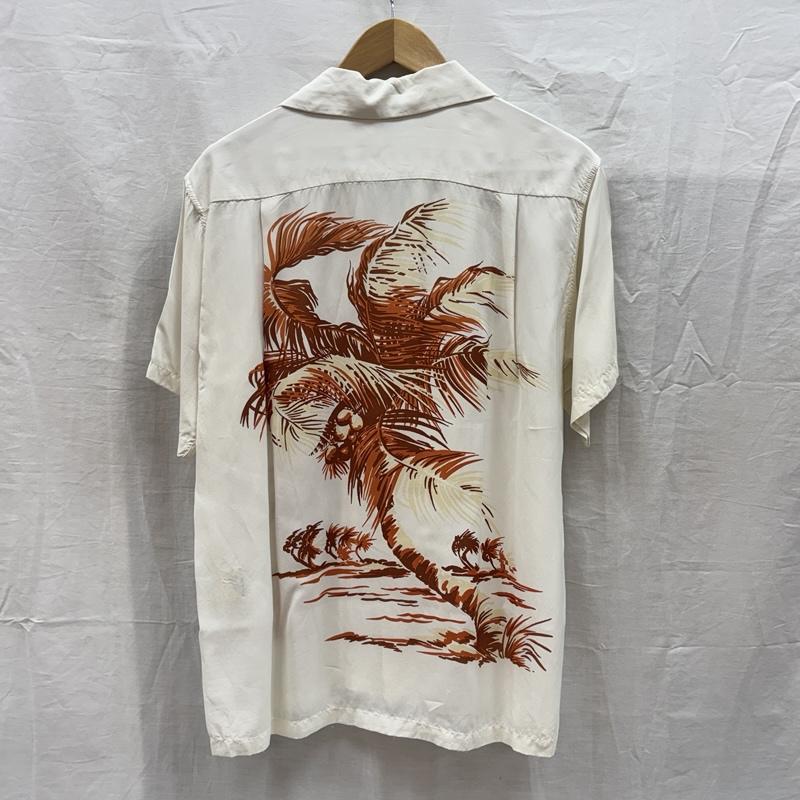 サンサーフ SUN SURF シャツ、ブラウス 半袖 SS37154 PUMA MAKANI ヤシの木 レーヨン アロハシャツ ハワイアン 半袖 S 白 / ホワイト / white メンズ USED 古着 中古 50169442