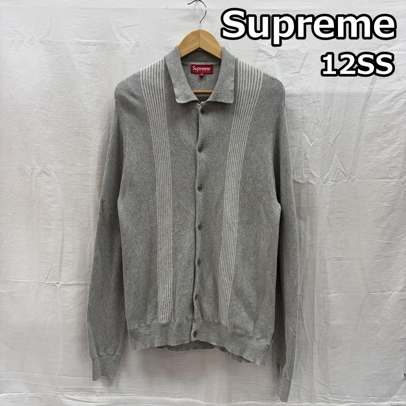 シュプリーム Supreme カーディガン 長袖 12SS ニットポロ シャツ カーディガン M 灰 / グレー / gray メンズ USED 古着 中古 50169443