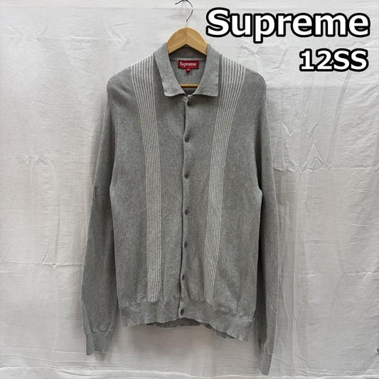 シュプリーム Supreme カーディガン 長袖 12SS ニットポロ シャツ カーディガン M 灰 / グレー / gray メンズ USED 古着 中古 50169443