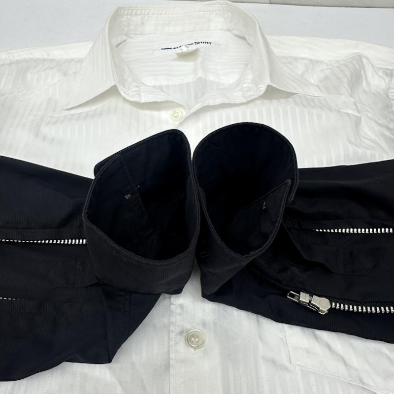 コムデギャルソンシャツ COMME des GARCONS SHIRT シャツ、ブラウス 長袖 再構築 ジップ ギミック スリーブ ドッキング シャツ S24052 S 白 / ホワイト / white メンズ USED 古着 中古 50169447
