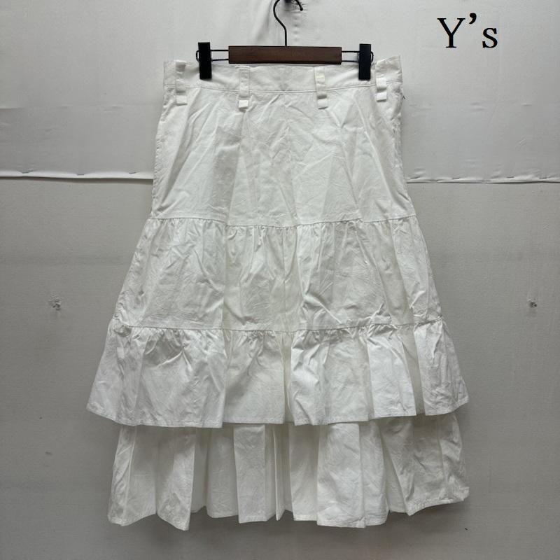ワイズ Y s スカート ひざ丈スカート ティアード ロング スカート YP-S12-010 1 白 / ホワイト / white レディース USED 古着 中古 50169450