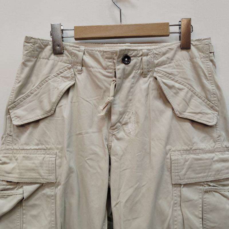 ラルフローレン RALPHLAUREN パンツ ワークパンツ、ペインターパンツ カーゴパンツ M-65 タイプ マルチ ポケット ヴィンテージ加工 ダメージ加工 30インチ アイボリー / アイボリー / メンズ USED 古着 中古 50169452
