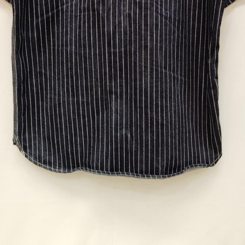 フラットヘッド FLATHEAD シャツ、ブラウス 半袖 10oz デニム ウォバッシュ半袖 ワーク シャツ ドット ストライプ 44 インディゴ / インディゴ / Indigo X 白 / ホワイト / white メンズ USED 古着 中古 50169460