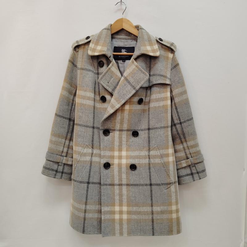 バーバリーロンドン Burberry London コート トレンチコート トレンチ コート ミドル丈 ダブルコート 大柄 ノバチェック柄 46 灰 / グレー / gray X ベージュ / ベージュ / beige X アイボリー / アイボリー / レディース USED 古着 中古 50169464