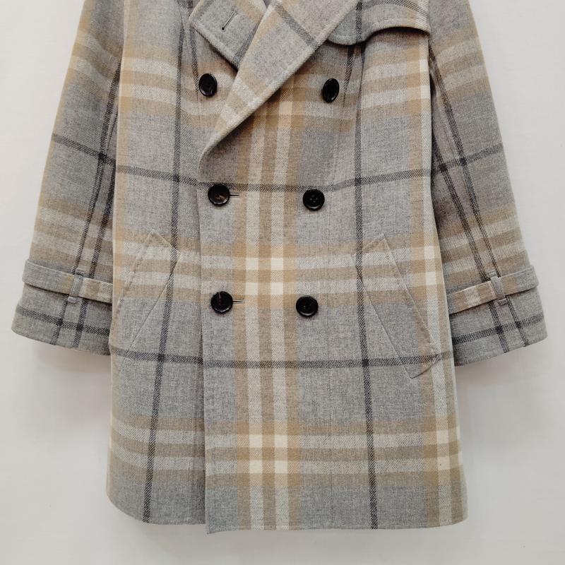 バーバリーロンドン Burberry London コート トレンチコート トレンチ コート ミドル丈 ダブルコート 大柄 ノバチェック柄 46 灰 / グレー / gray X ベージュ / ベージュ / beige X アイボリー / アイボリー / レディース USED 古着 中古 50169464