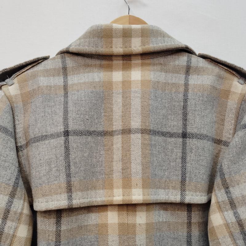 バーバリーロンドン Burberry London コート トレンチコート トレンチ コート ミドル丈 ダブルコート 大柄 ノバチェック柄 46 灰 / グレー / gray X ベージュ / ベージュ / beige X アイボリー / アイボリー / レディース USED 古着 中古 50169464
