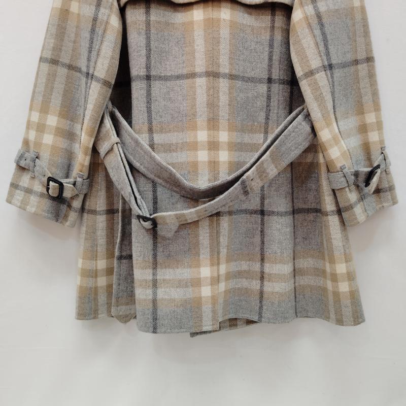 バーバリーロンドン Burberry London コート トレンチコート トレンチ コート ミドル丈 ダブルコート 大柄 ノバチェック柄 46 灰 / グレー / gray X ベージュ / ベージュ / beige X アイボリー / アイボリー / レディース USED 古着 中古 50169464