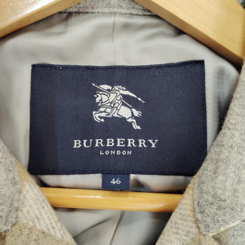 バーバリーロンドン Burberry London コート トレンチコート トレンチ コート ミドル丈 ダブルコート 大柄 ノバチェック柄 46 灰 / グレー / gray X ベージュ / ベージュ / beige X アイボリー / アイボリー / レディース USED 古着 中古 50169464
